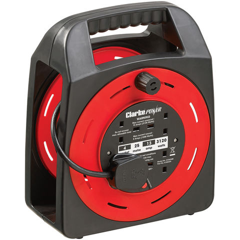 Photo of Clarke Clarke Ccr25se 4 Socket 25m Cable Reel With Thermal Cut Out -230v-