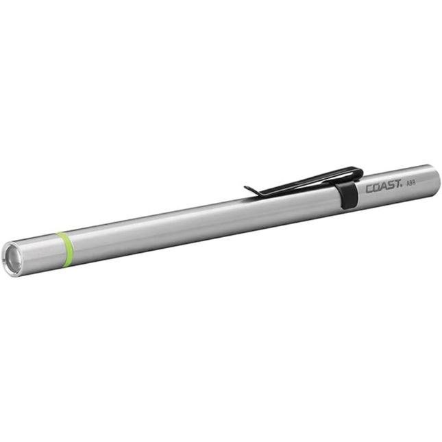 COAST A9R Slimline Rechargeable Stainless-Steel Inspection Torch, with pocket clip