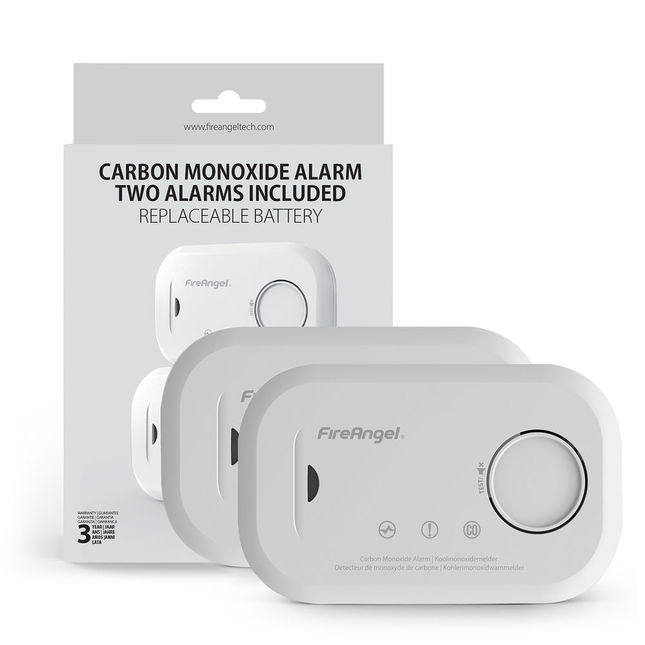 Fireangel Fa6813-eu-t2 10 Year Carbon Monoxide Detector & Alarm Twin Pack With Replaceable Batteries