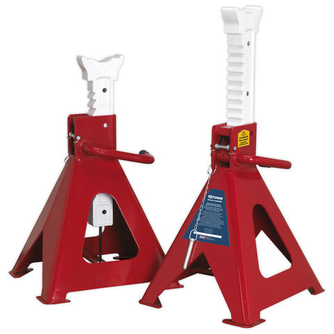 Photo of Sealey Sealey Aas10000 Pair Of 10 Tonne Auto Rise Ratchet Axle Stands -10t Per Stand-