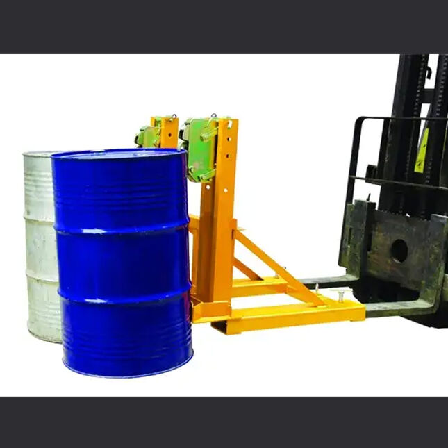 Image of Eco Warrior WRDG720A Fork Mounted Twin Parrot Beak Drum Grab for Steel, Plastic or Fibre Drums