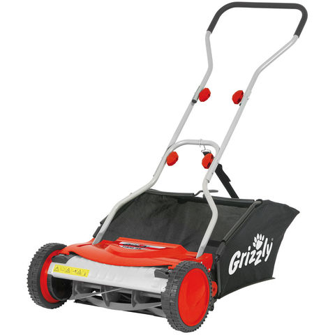 Image of Grizzly Grizzly HRM38 38cm Push Cylinder Lawnmower with Collection Bag