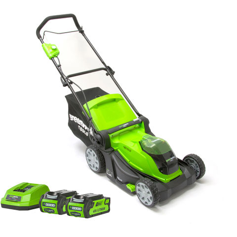 Image of Greenworks Greenworks G40LM41K2X 400mm Cordless Lawnmower with 2 x 2Ah Batteries and Charger (40V)
