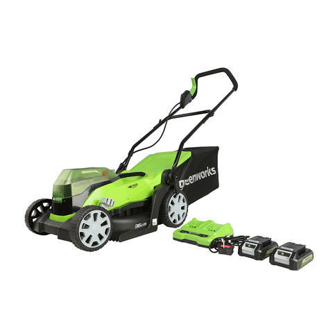 Image of Greenworks 24V/48V Greenworks 48V 36cm Lawnmower with 2 x 24V 2Ah Batteries & Charger