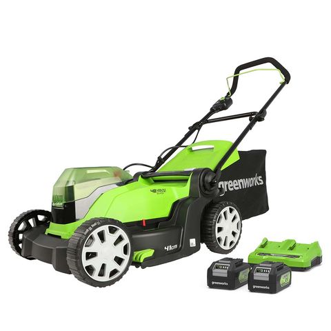 Greenworks 48V 41cm Cordless Lawnmower (2 x 4Ah Battery & 2A Twin Charger)
