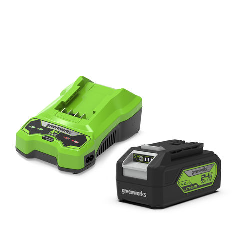 Image of Greenworks Greenworks 24V 4.0Ah Lithium-Ion Battery & 24V Battery Charger kit