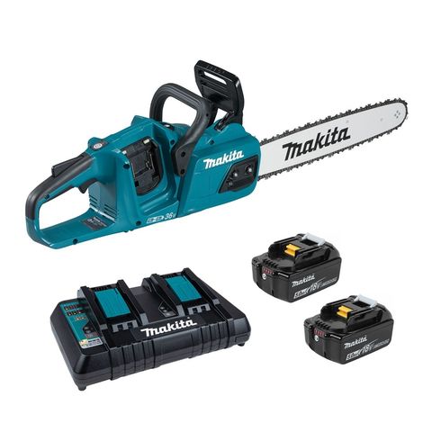 Image of Makita LXT Makita DUC355PT2 18Vx2 35cm Chainsaw BL LXT with 2 x 5Ah Batteries