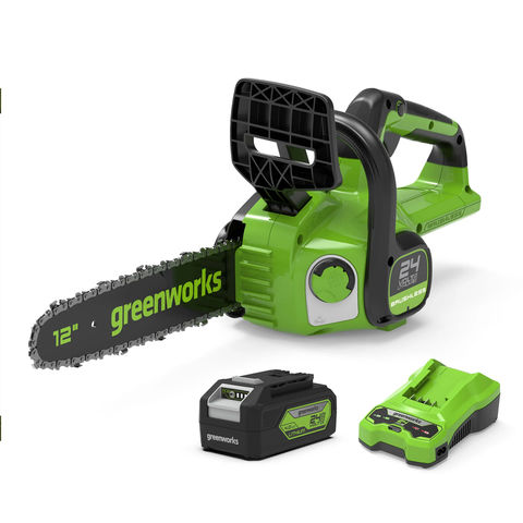 Greenworks 24V 30cm (12") Cordless Brushless Chainsaw with 4.0Ah Battery & Charger