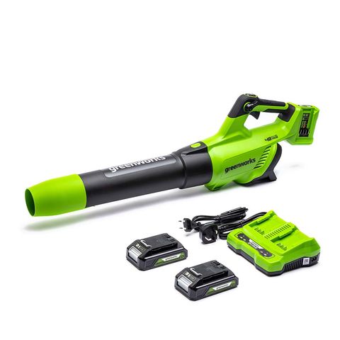 Greenworks 48V 135mph Axial Garden Blower with 2 x 2Ah Batteries & Charger