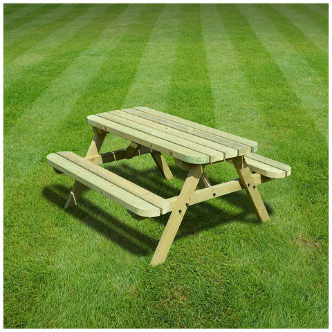 Photo of Rutland County Rutland County Ojpbr4-lgr Oakham Junior Picnic Bench - Rounded - 4ft