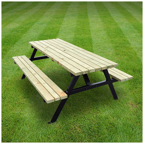 Photo of Rutland County Rutland County Sopb4 Oakham Steel Picnic Bench - 4ft