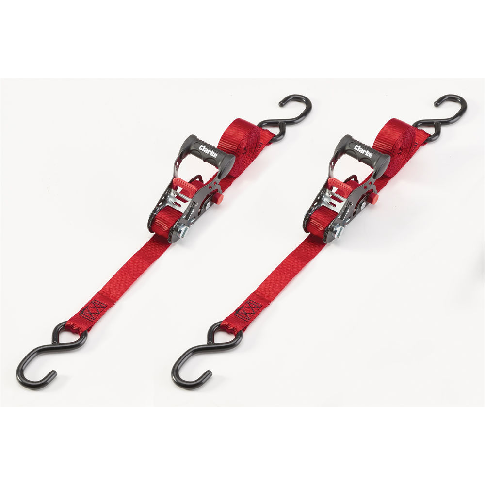 Clarke CHT235 25mm x 4m Sliding Ratchet Tie Downs (2 pack) Machine