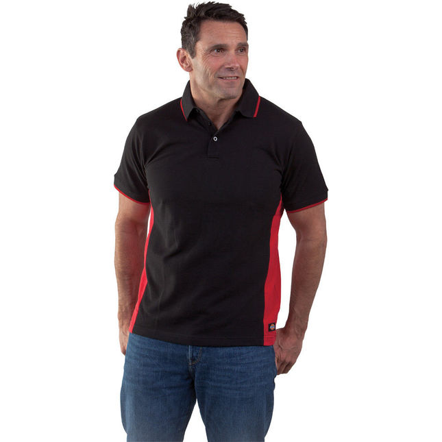 Image of Dickies Dickies Two Tone Polo Shirt (Red/Black) – Medium