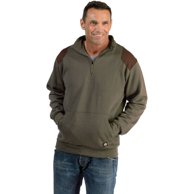 Image of Dickies Dickies AG8500 Kendrick Zip Through Sweatshirt Moss - M