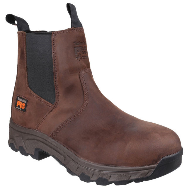 Image of Timberland Pro® Timberland PRO® Workstead Water Resistant Pull on Dealer Safety Boot Brown Size 10