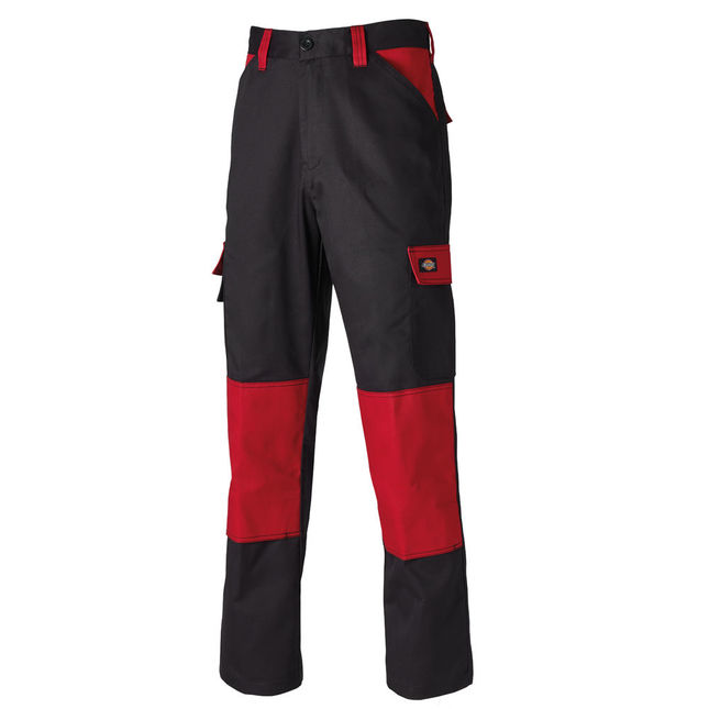 Image of Dickies Dickies ED24/7R Black/Red Work Trousers 36" Short