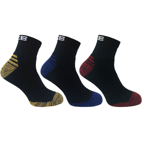 Jcb Jcb Mens Black Breathable Comfort Low Cut Quarter Socks Uk6 11 3 Pairs