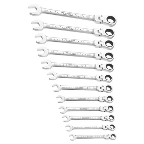 Expert by Facom 12 piece 9 - 19mm Angled Ratchet Combination Spanner Set