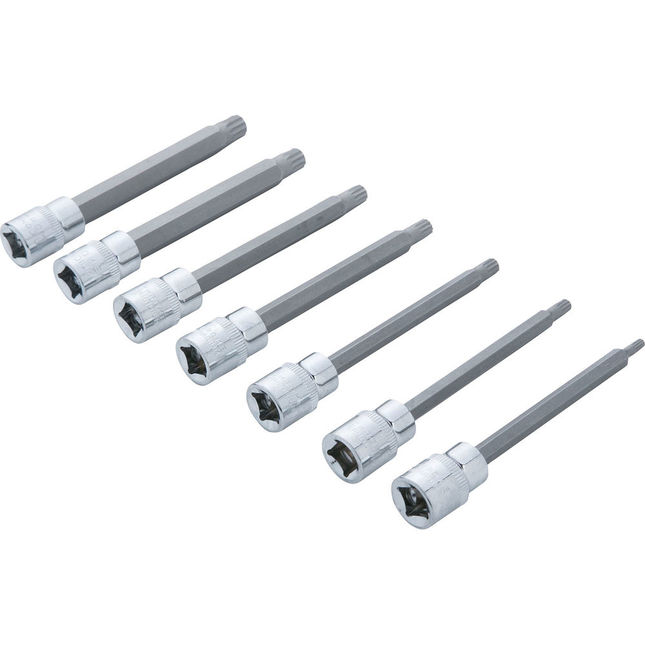 7 Piece 3/8" Drive Extra Long Spline Bit Socket Set