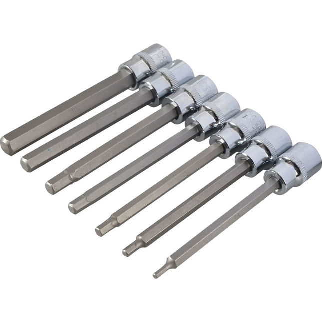 7 Piece 3/8" Drive Extra Long Hex Bit Socket Set