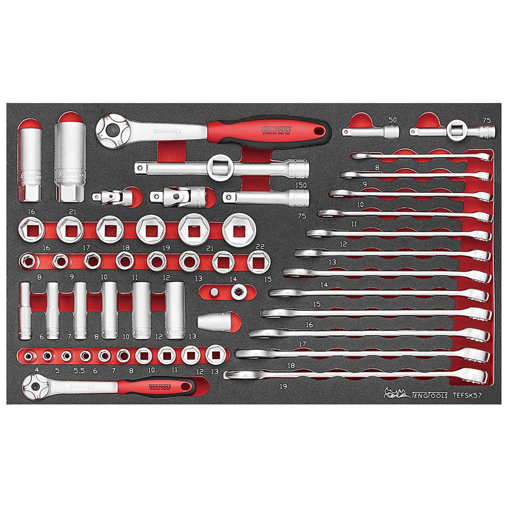 Teng Tools 118 Piece EVA Portable Tool Kit in Service Case - Machine ...