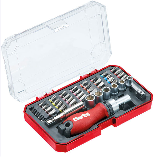 Clarke Cht957 41 Piece Mini Ratchet Screwdriver Bit & Socket Set