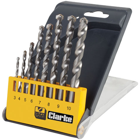 Clarke CHT502 - 8 piece Carbide Tip Masonry Drill Bit Set