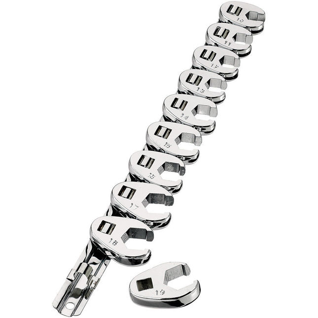 thumbnail image 2 of Universal AM SAE Crow Foot Wrench Set; 10-Piece Set - Free Shipping 2 of 14