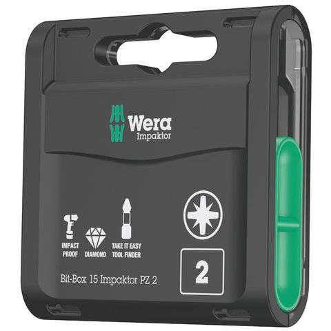 Image of Wera Wera Bit-Box 15 Impaktor Pz2 TriTorsion Impact Bits