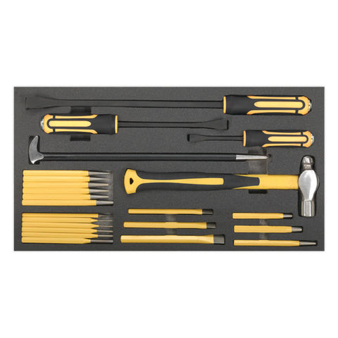 Sealey S01131 23 Piece Tool Tray with Prybar, Hammer & Punch Set