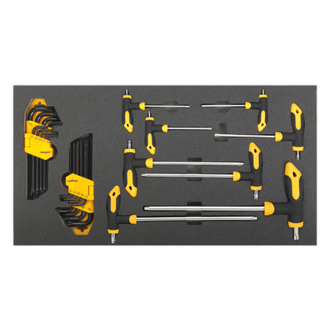 Image of Sealey Sealey S01135 26 Piece Tool Tray with T-Handle & Standard TRX-Star* Key Sets