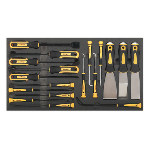 Sealey 18 Piece Tool Tray with Hook & Scraper Set