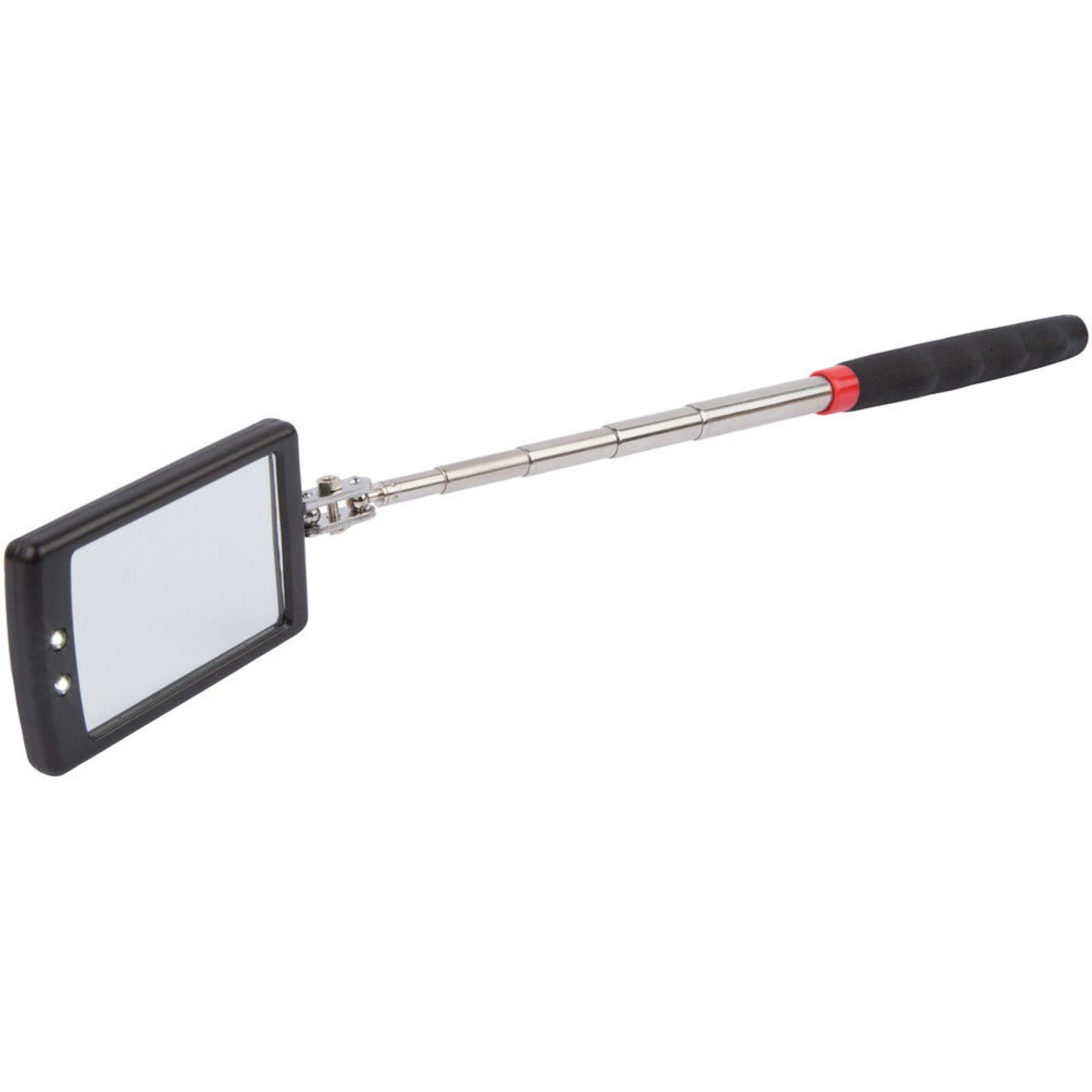 Telescopic Square Mirror with LED Lights :: lighted self inspection mirror Telescopic Square Mirror with LED Lights :: lighted self inspection mirror