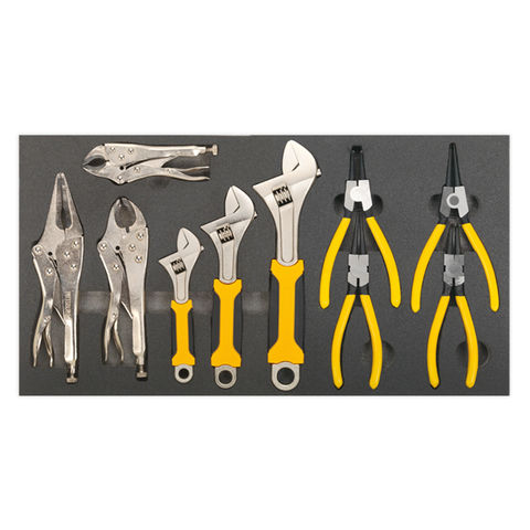 Image of Machine Mart Xtra Sealey S01130 10 Piece Tool Tray with Adjustable Spanner & Pliers Set