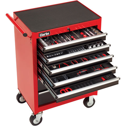 Clarke PRO396 222 Piece Tool Set With 7 Drawer Tool Cabinet