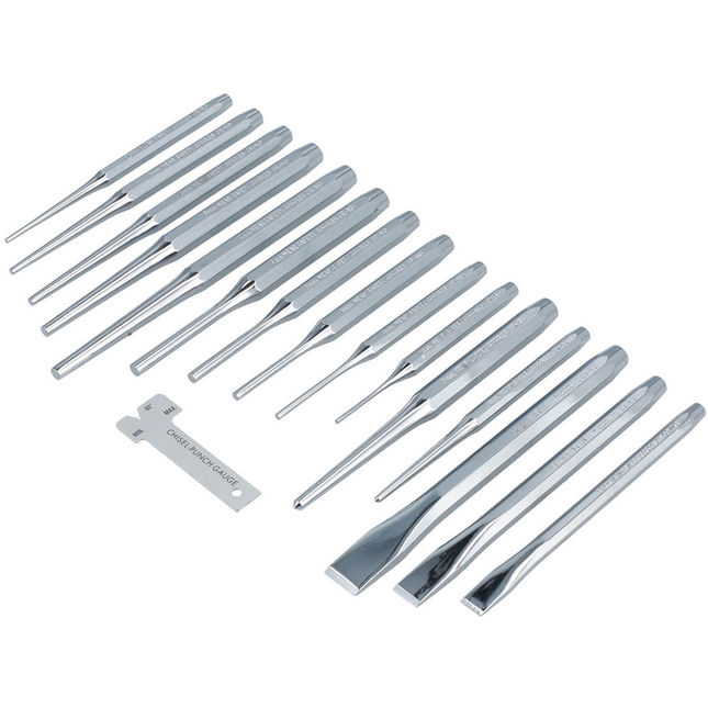 Laser 8869 16 Piece Punch & Chisel Set