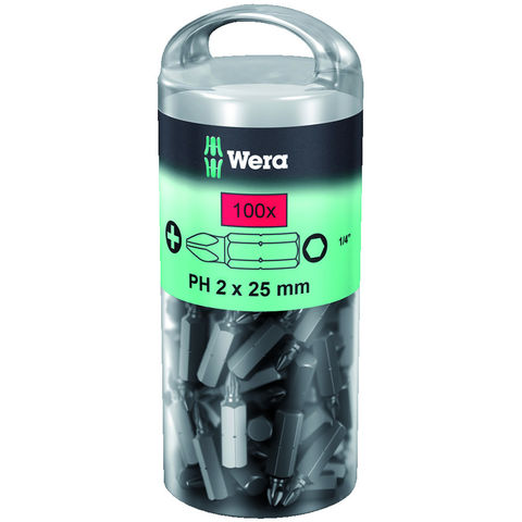 Wera 850/1Z Bit Ph2/25 Extra Tough Pack Of 100