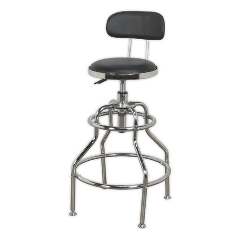 Image of Sealey Sealey SCR14 Workshop Stool with Adjustable Height and Back Rest