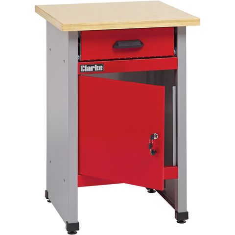 Photo of Clarke Clarke Cwb57 570mm Workbench With Drawer And Lockable Cupboard