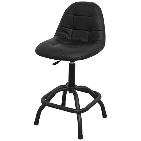 Sealey Sealey SCR01B Workshop Stool Pneumatic with Adjustable Height Swivel Seat & Back Rest