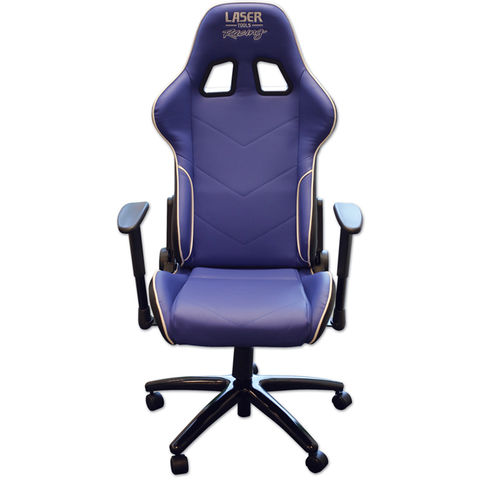 Image of Laser Laser 6655 Racing Office Chair (Blue/White)