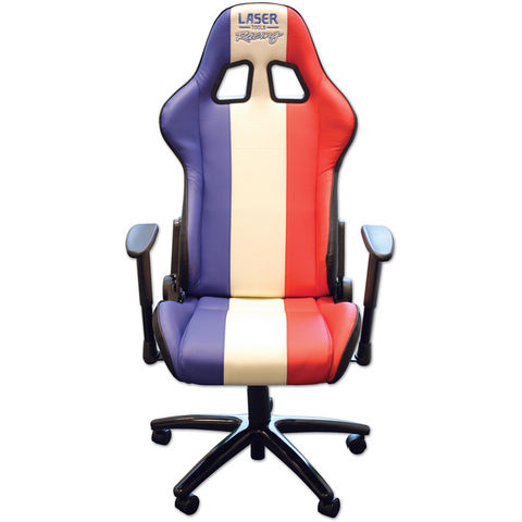 Image of Laser Laser 6656 Racing Office Chair (Red/White/Blue)