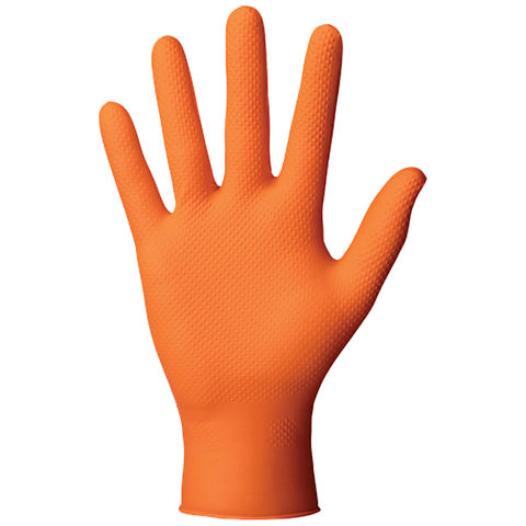 Image of Mercator Mercator Orange Ideall Grip Nitrile Gloves (Box of 50)