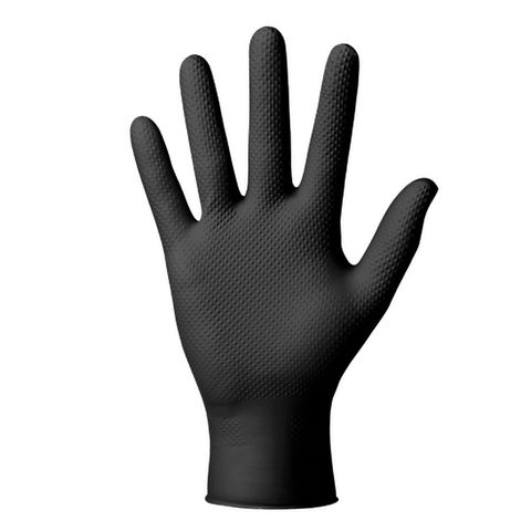 Mercator Black Ideall Grip Nitrile Gloves (Box of 50)