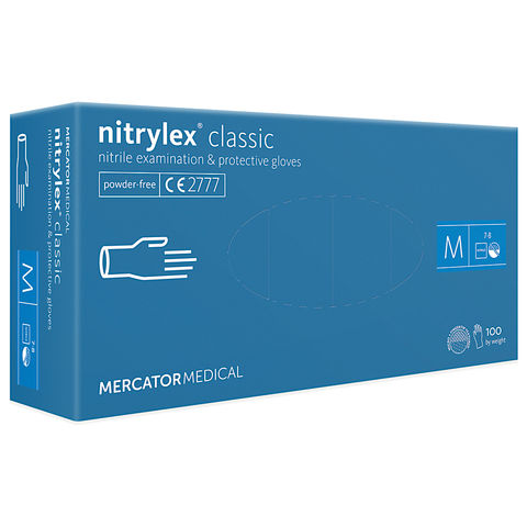 Mercator Nitrylex Classic Blue Nitrile Gloves (Box of 100) - Machine ...