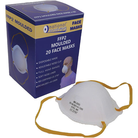Image of National Abrasives National Abrasives FFP2 Dust Mask Non-valved Moulded - Box of 20