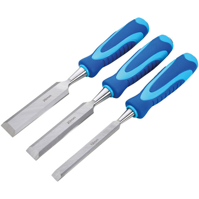 Blue Spot 28006 Wood Chisel Set With Striking Caps 3pc