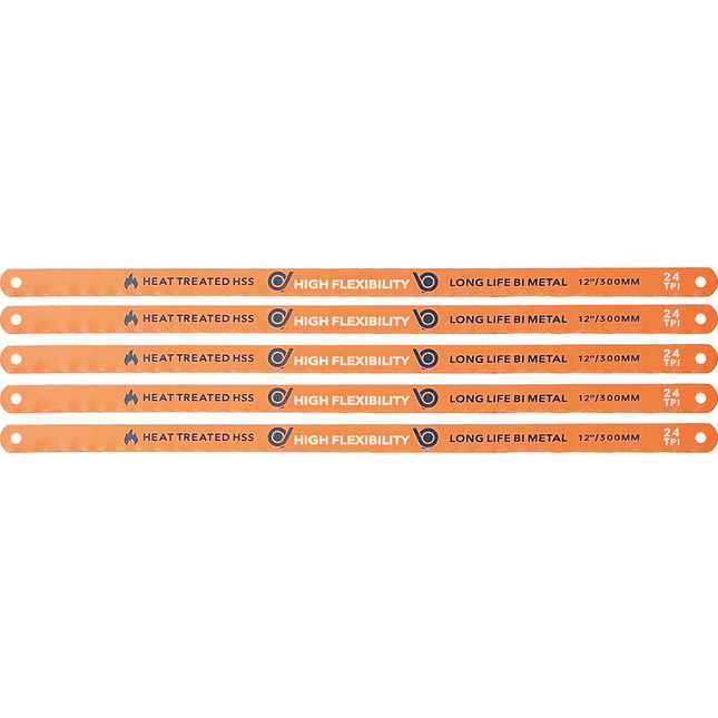 Image of BlueSpot 300mm (12") 5pce 24" TPI Bimetal Hacksaw Blades