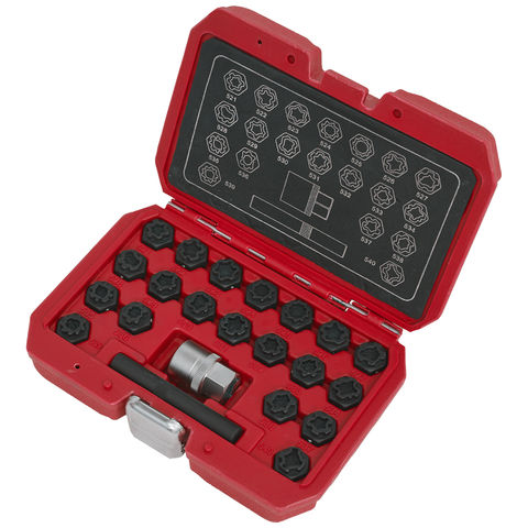Sealey SX220 22 piece Locking Wheel Nut Key Set 22pc - VAG