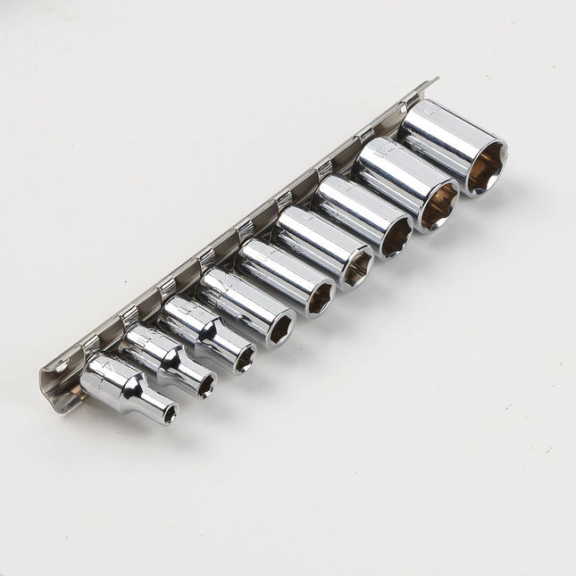 Clarke PRO416 9 Piece 1/4″ Drive Socket Set on Clip – Metric